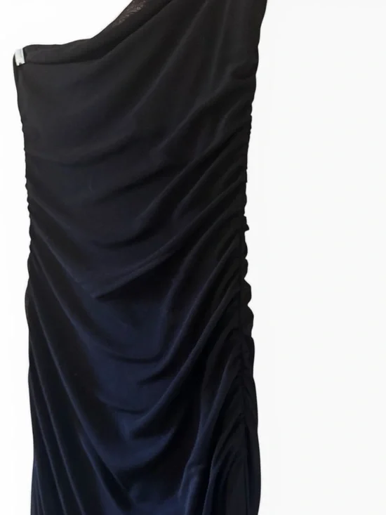 Strapless Black Bodycon Midi Dress - Sleek Evening Wear - Picture 8 of 9